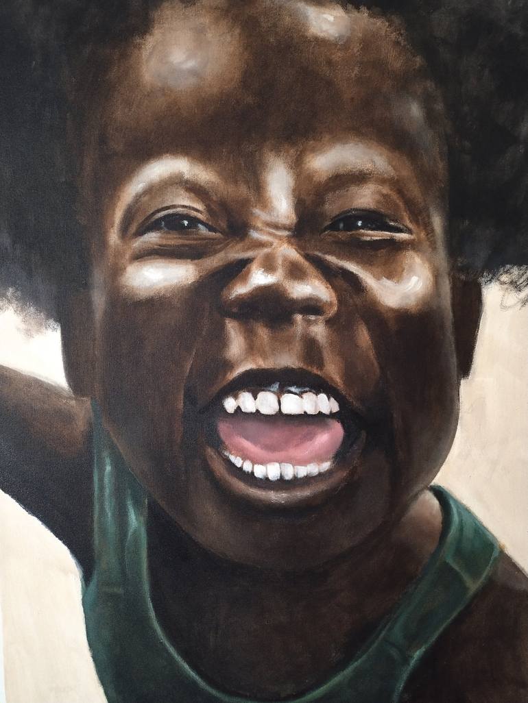 black child beautiful smile Painting by Ricky Audi | Saatchi Art