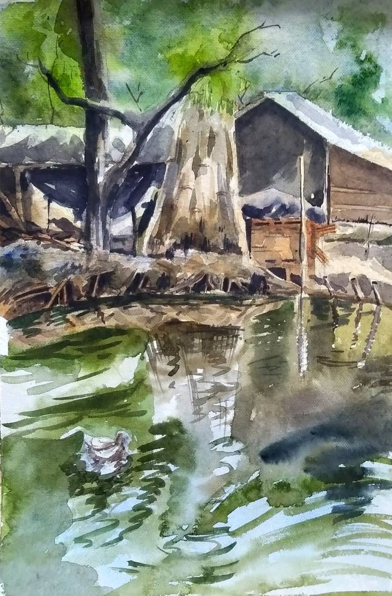 outdoor watercolor painting