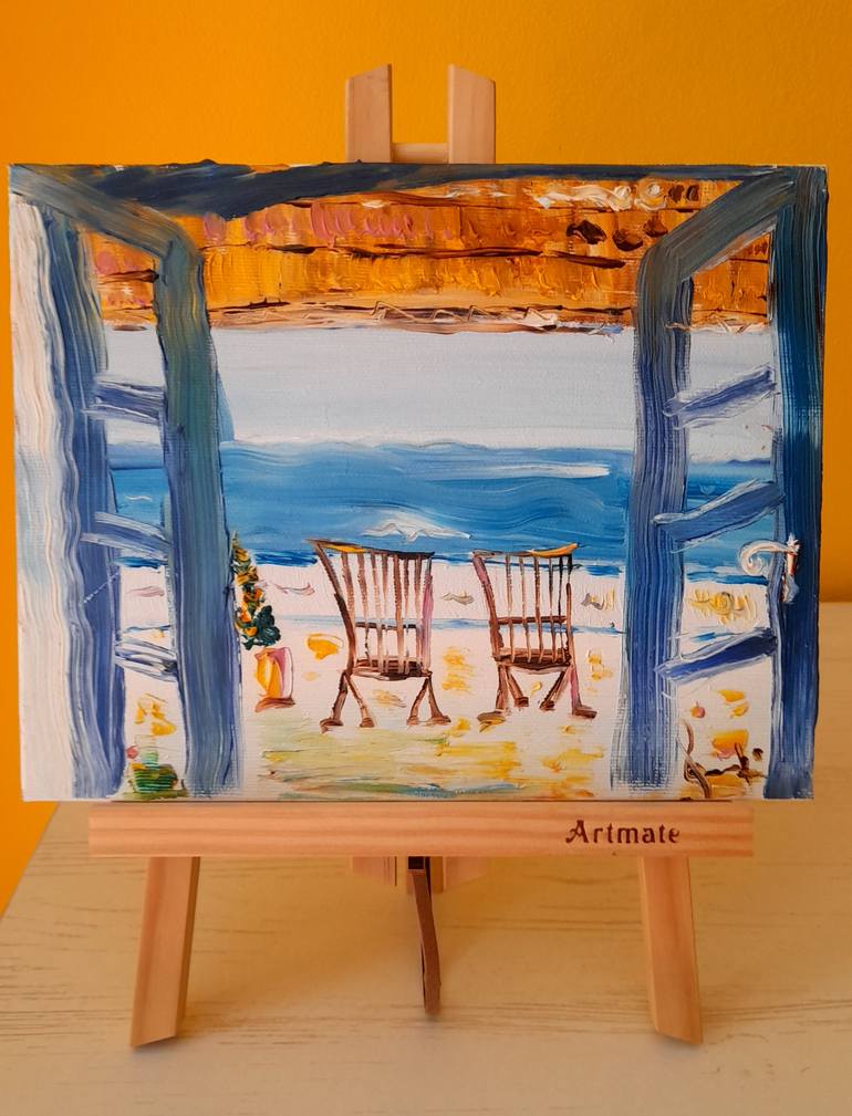 Original Impressionism Beach Painting by Stela Aleksandrova