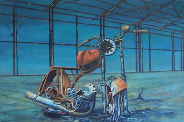 Original Realism Motorbike Paintings by Hajnalka Peterfy