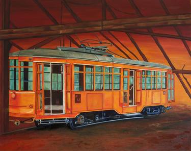 Original Train Paintings by Hajnalka Peterfy