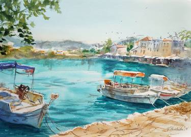 Print of Fine Art Boat Paintings by Elzbieta Gribova