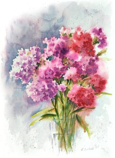 Print of Floral Paintings by Elzbieta Gribova