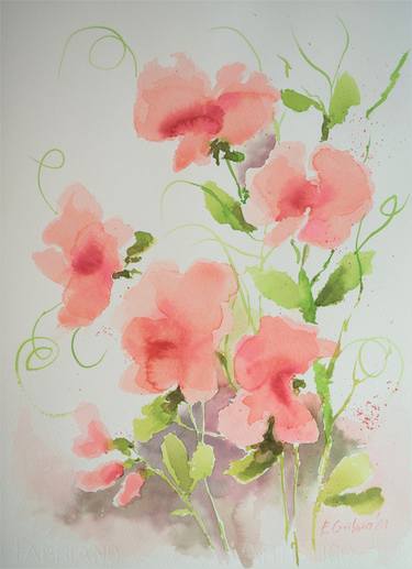 Print of Abstract Floral Paintings by Elzbieta Gribova