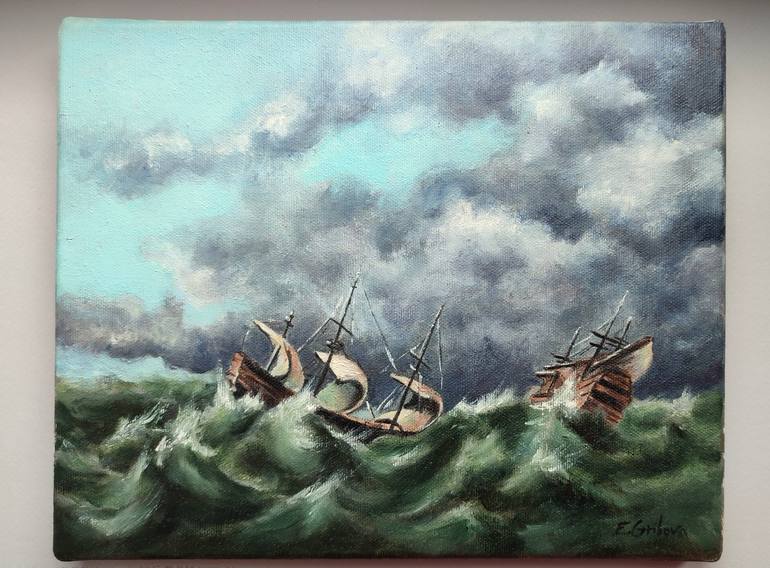 Original Seascape Painting by Elzbieta Gribova
