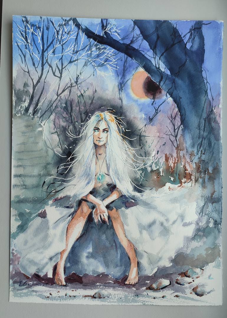 Original Contemporary Fantasy Painting by Elzbieta Gribova