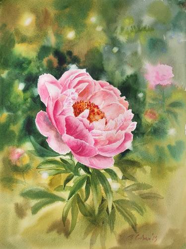 Original Fine Art Floral Paintings by Elzbieta Gribova