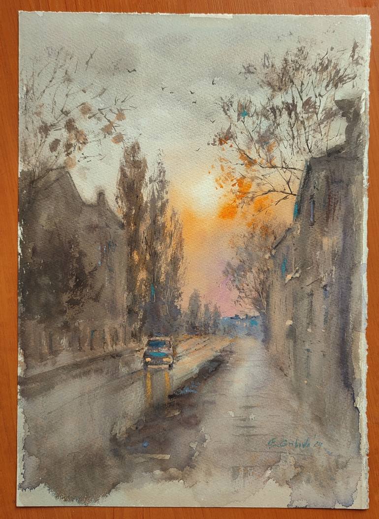 Original Contemporary Landscape Painting by Elzbieta Gribova