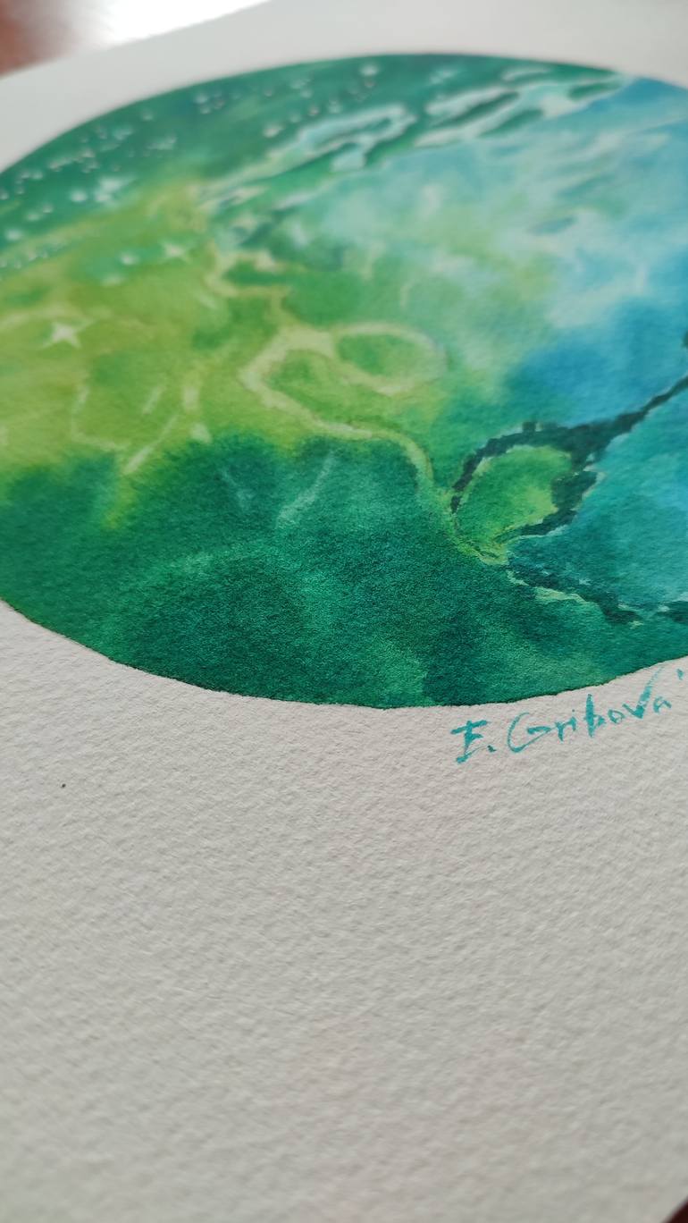 Original Abstract Expressionism Water Painting by Elzbieta Gribova
