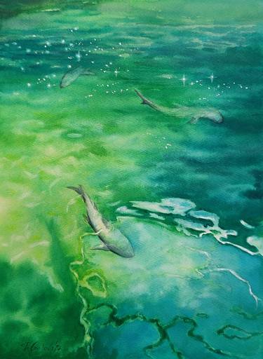 Original Water Painting by Elzbieta Gribova