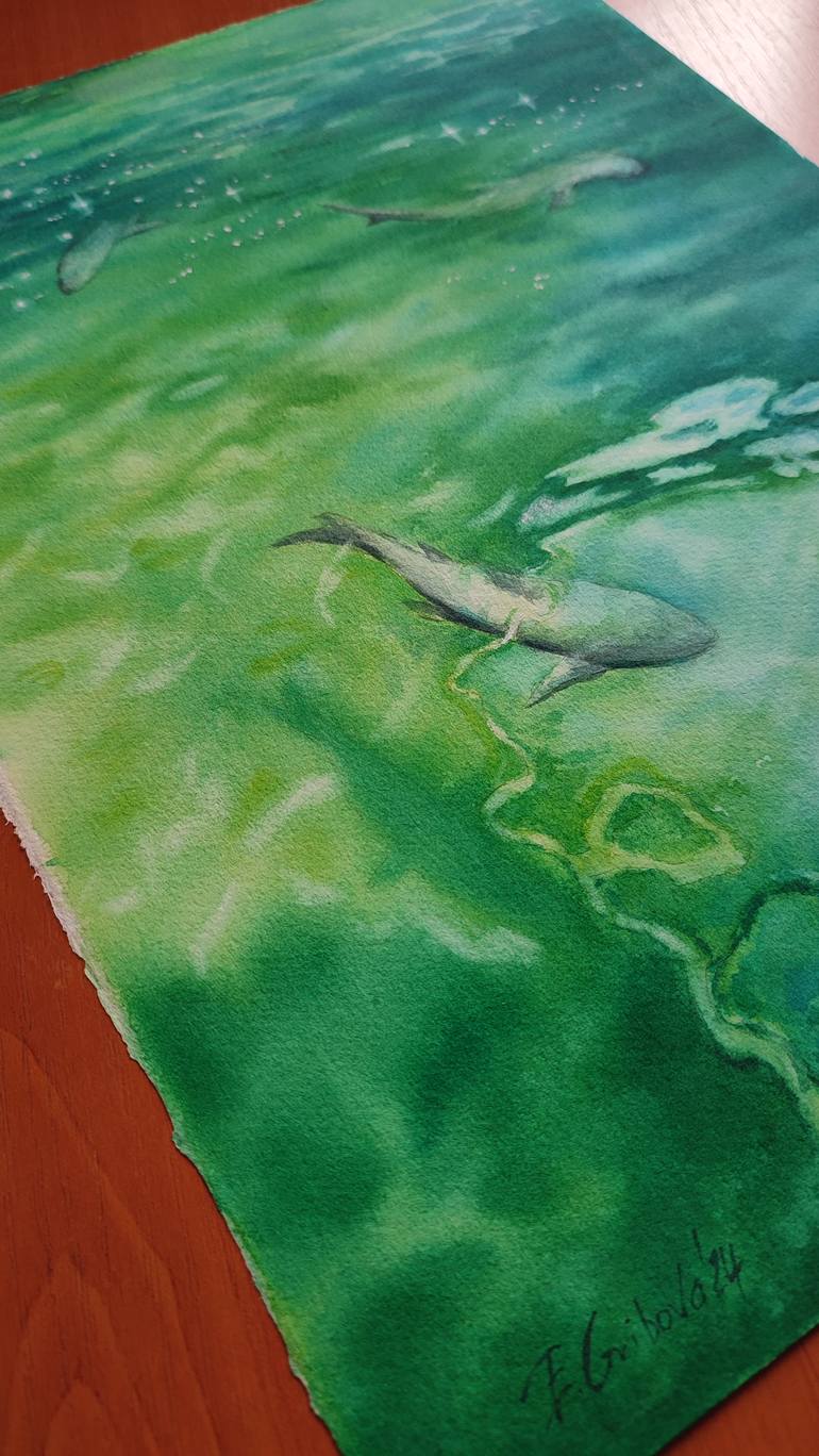 Original Expressionism Water Painting by Elzbieta Gribova