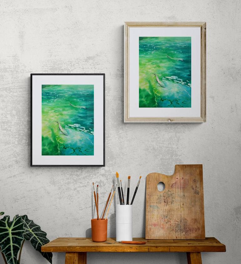 Original Expressionism Water Painting by Elzbieta Gribova