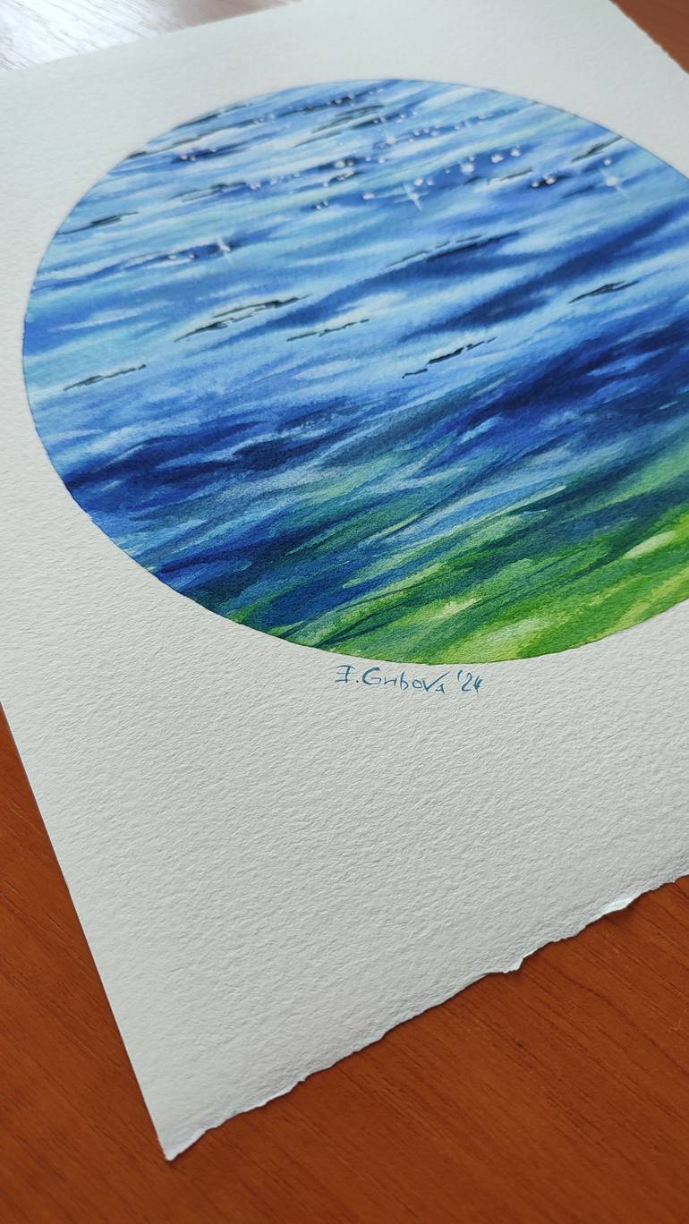 Original Abstract Expressionism Water Painting by Elzbieta Gribova