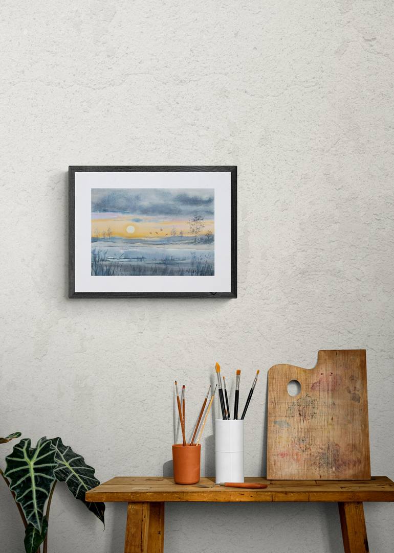 Original Abstract Expressionism Landscape Painting by Elzbieta Gribova