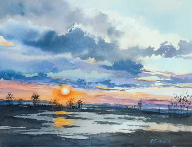 Original Contemporary Landscape Painting by Elzbieta Gribova
