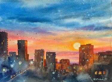 Original Contemporary Landscape Painting by Elzbieta Gribova