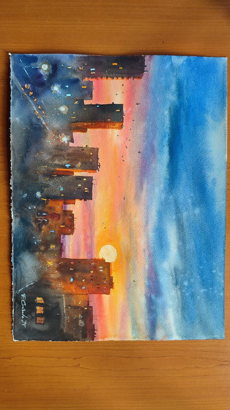 Original Contemporary Landscape Painting by Elzbieta Gribova