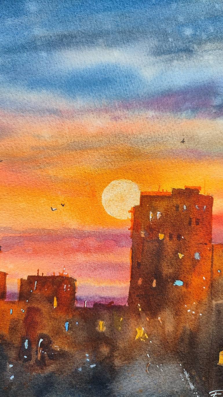 Original Contemporary Landscape Painting by Elzbieta Gribova
