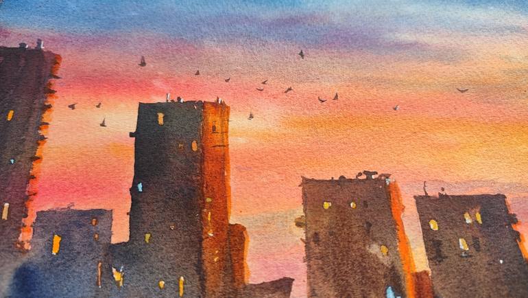 Original Contemporary Landscape Painting by Elzbieta Gribova