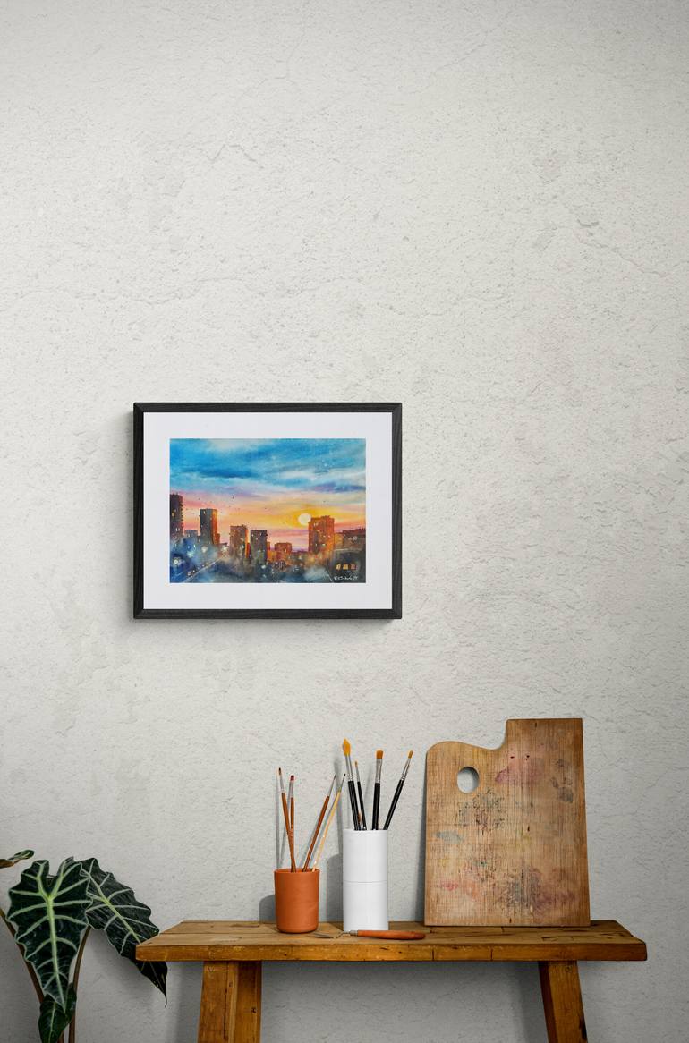 Original Contemporary Landscape Painting by Elzbieta Gribova