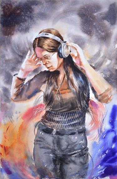 Print of Music Paintings by Elzbieta Gribova