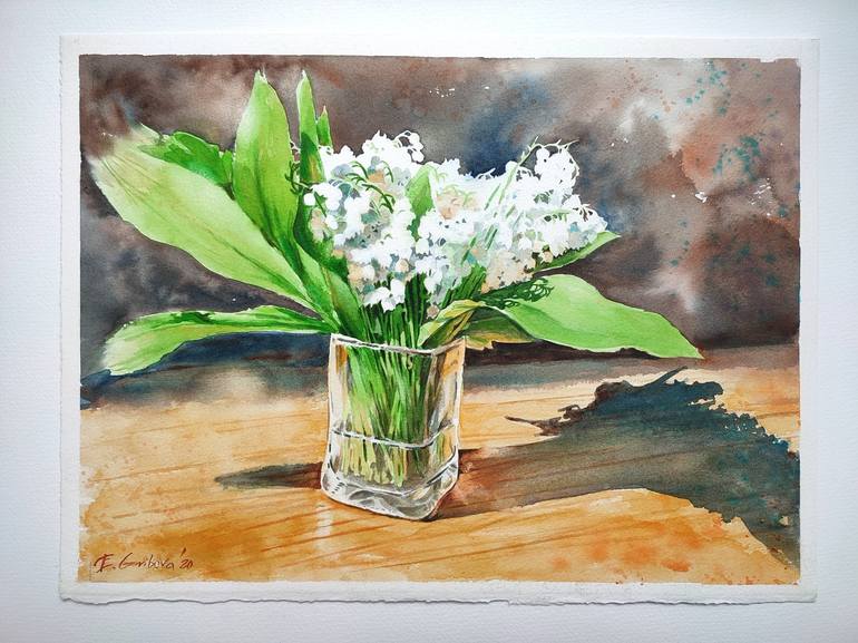 Original Contemporary Floral Painting by Elzbieta Gribova