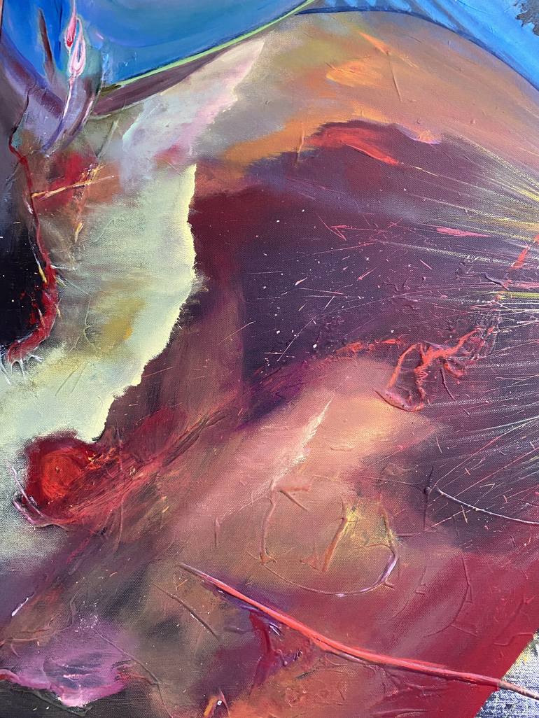 Original Abstract Outer Space Painting by Marzena Bukowska