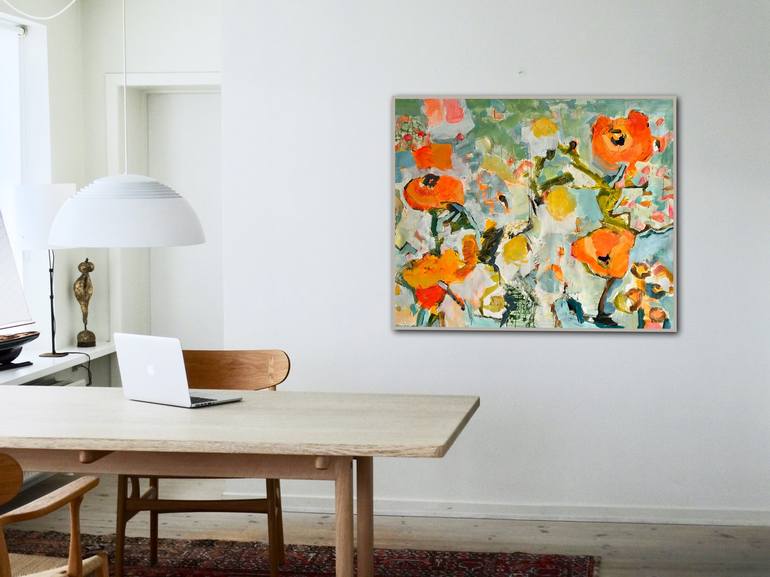 Original Abstract Expressionism Floral Painting by Per Anders