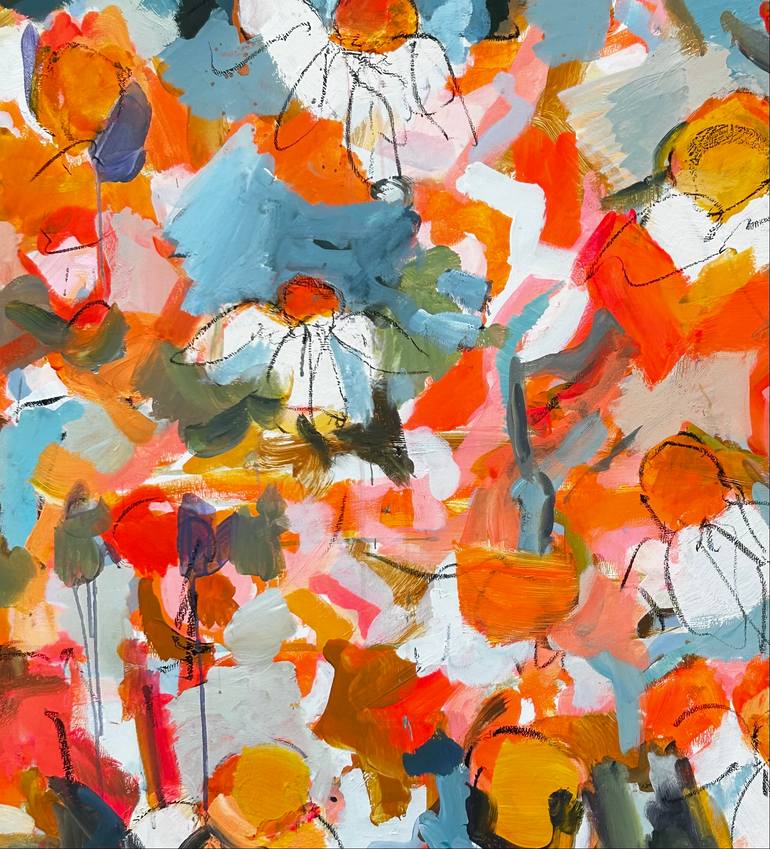 Original Abstract Expressionism Floral Painting by Per Anders