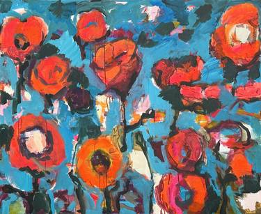 Original Abstract Expressionism Floral Paintings by Per Anders