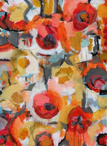 Print of Abstract Expressionism Floral Paintings by Per Anders