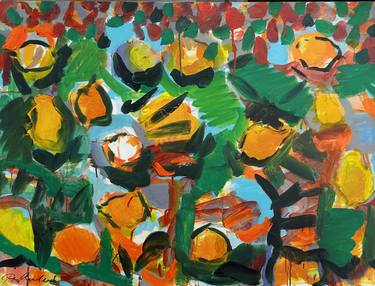 Print of Abstract Expressionism Floral Paintings by Per Anders