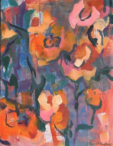 Original Abstract Expressionism Floral Paintings by Per Anders