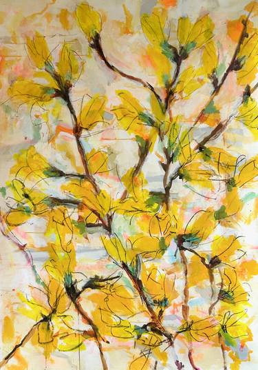Original Abstract Expressionism Floral Painting by Per Anders