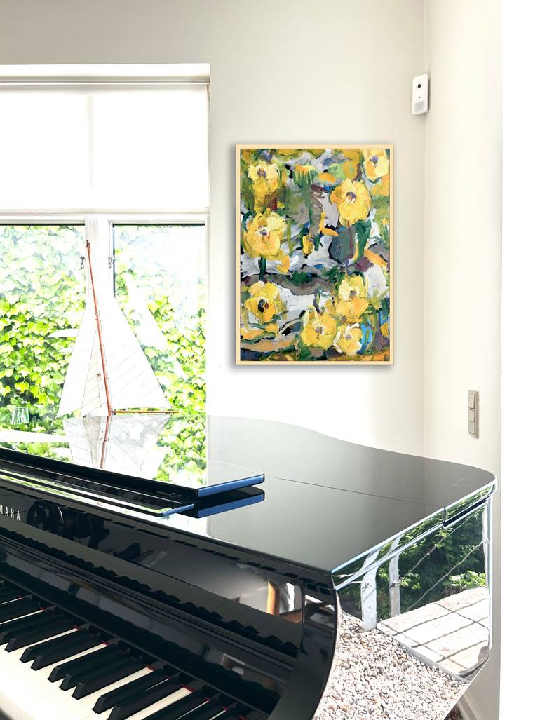 Original Abstract Expressionism Floral Painting by Per Anders
