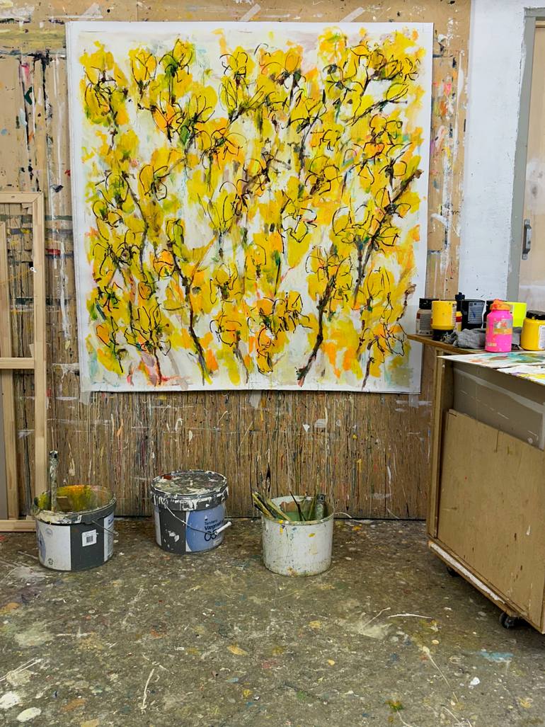 Original Abstract Expressionism Floral Painting by Per Anders