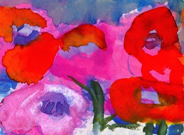 Print of Expressionism Floral Paintings by Per Anders