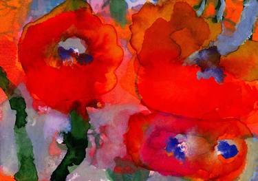 Print of Expressionism Floral Paintings by Per Anders
