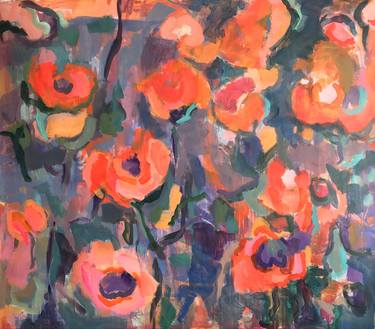 Print of Abstract Expressionism Floral Paintings by Per Anders