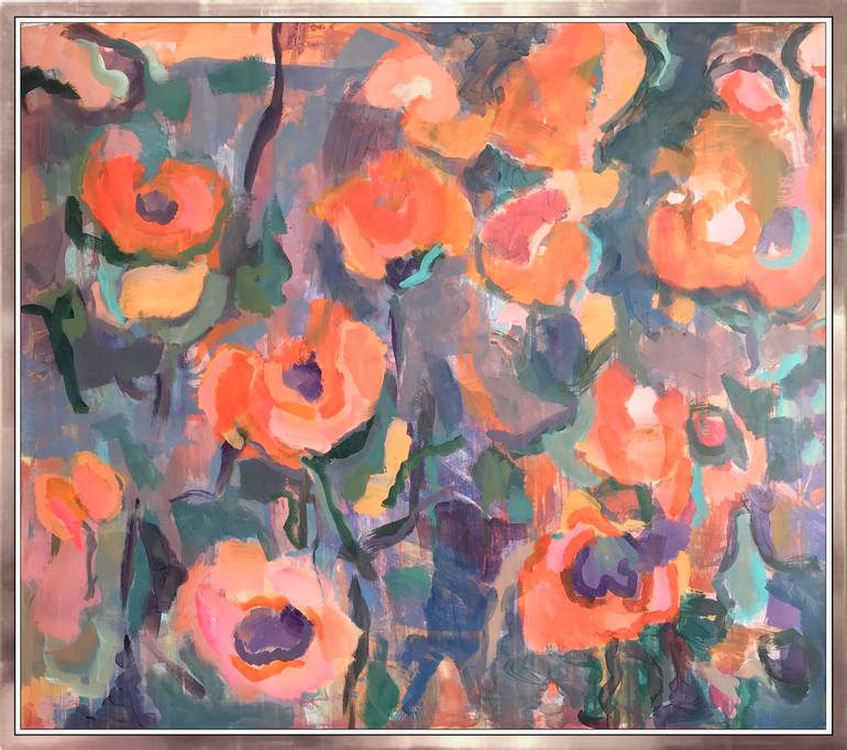 Original Abstract Expressionism Floral Painting by Per Anders