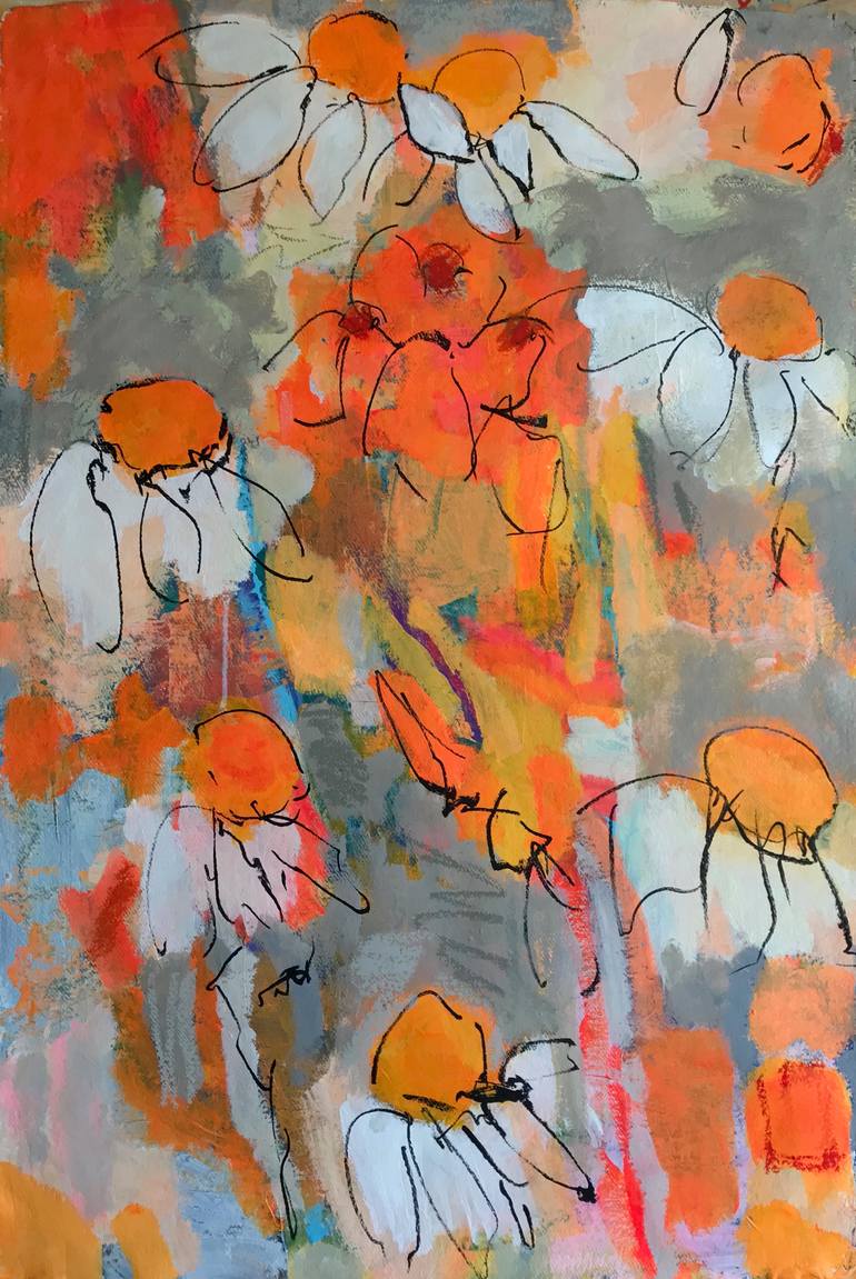 Original Abstract Expressionism Floral Painting by Per Anders