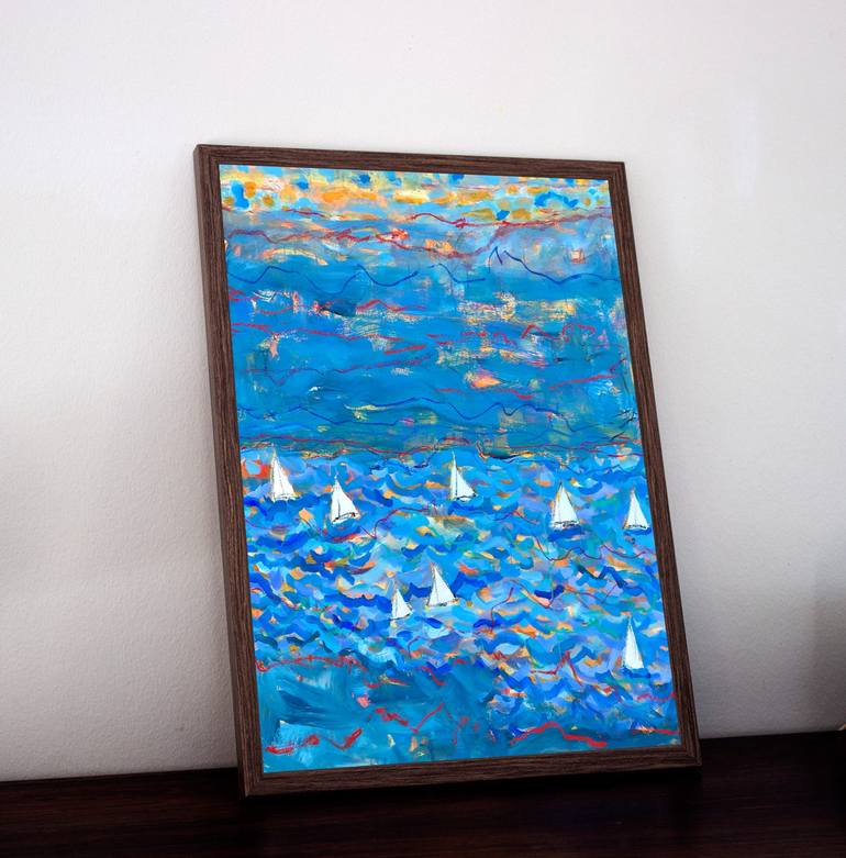 Original Abstract Expressionism Seascape Painting by Per Anders
