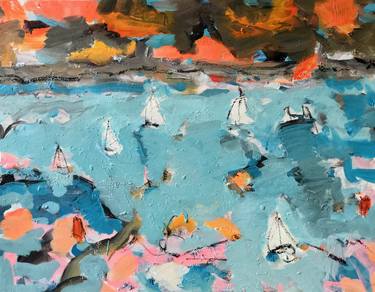 Print of Expressionism Seascape Paintings by Per Anders