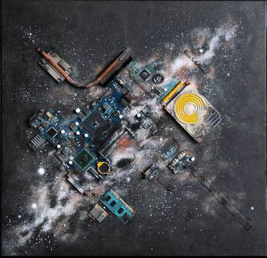 Original Abstract Outer Space Paintings by Moe Dadali
