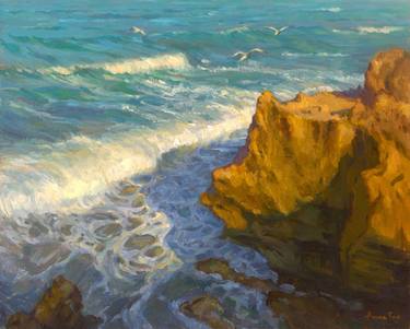 Print of Fine Art Seascape Paintings by Aruna Rao