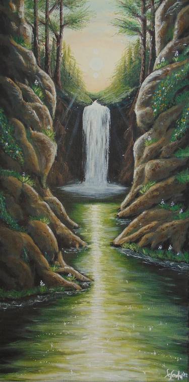 Original Surrealism Landscape Painting by Elena Stefanovska