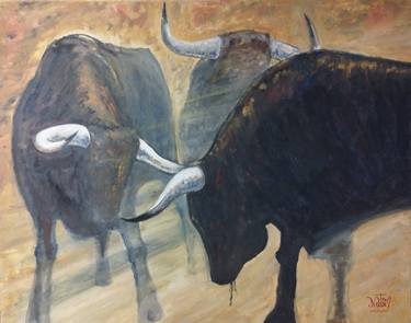 Original Impressionism Animal Painting by Natxo Valencia Egüés