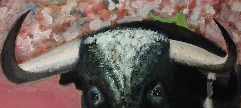 Original Contemporary Cows Painting by Natxo Valencia Egüés