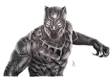 black panther face drawing