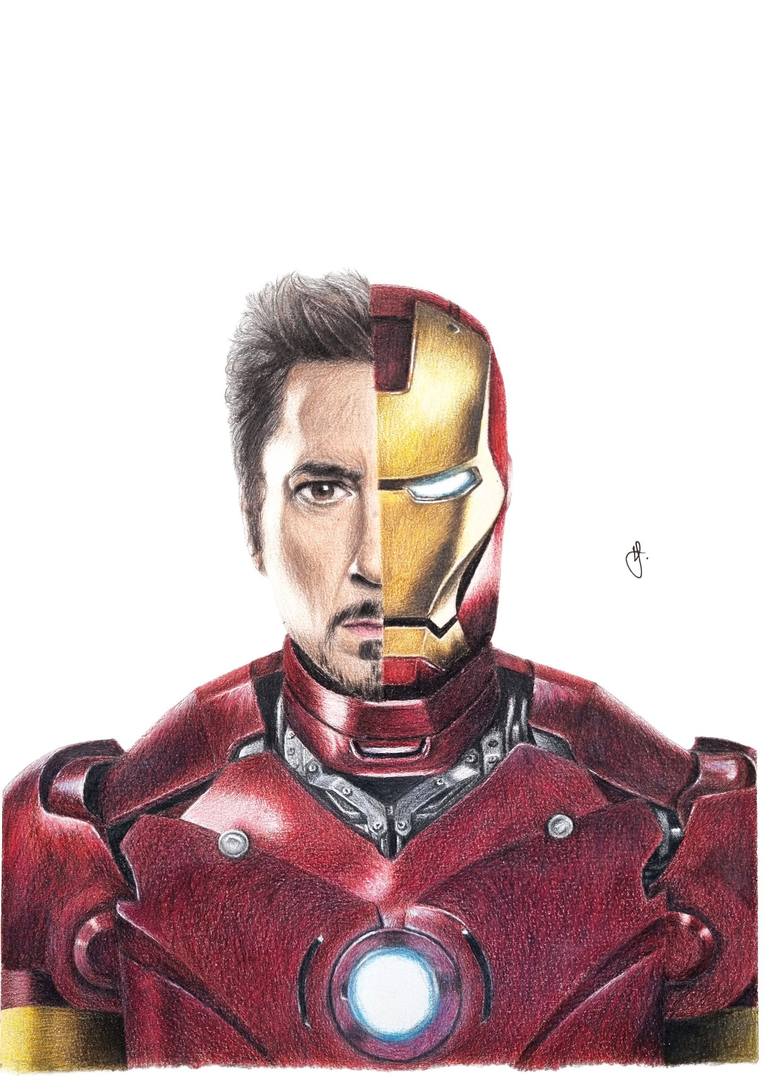 I made an Iron Man drawing with color pencils : r/marvelstudios-anthinhphatland.vn